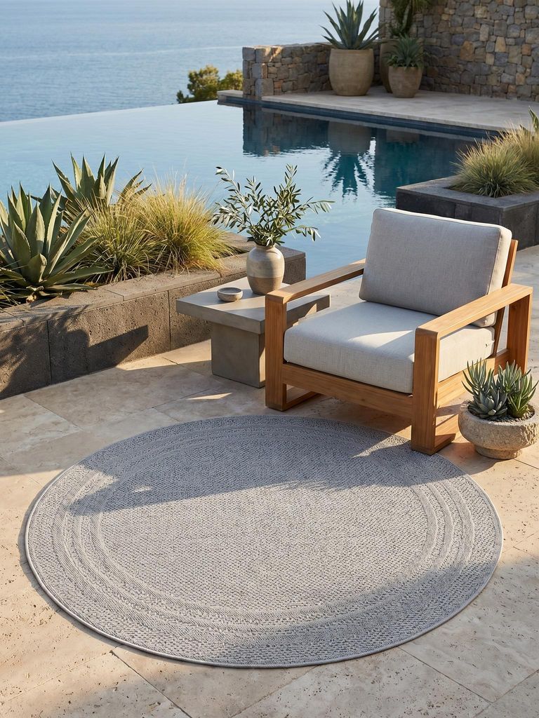 Outdoor Teppich Bordüre Wetterfest Waschbar Strapazierfähig | Balkon Terrasse Fußbodenheizung geeignet | VENTOUX – Kadima Design