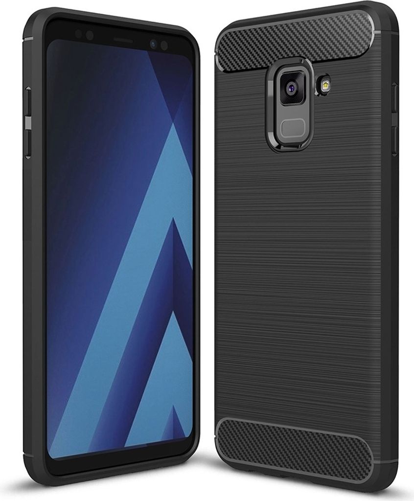 Mobigear Brushed Slim Samsung Galaxy A8 (2018) Hülle Flexibles TPU Backcover - Schwarz