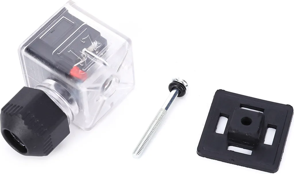 5PCs spina impermeabile antipolvere trasparente con luce non cavo DC per elettrovalvola (24V) (24V)