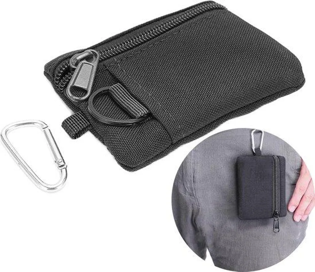 Petit sac de plein air anti-perte avec mousqueton et porte-clés sûr