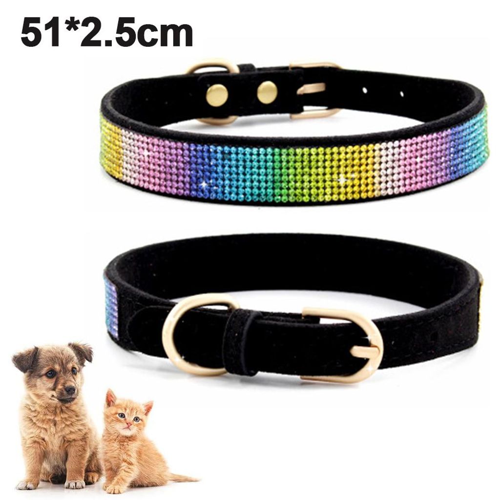 Hundehalsband für mittelgroße Hunde, niedliches Glitzer-Nylon, rosa Hundehalsband für große und kleine Hunde, Damenhalsband mit Schnellverschlu...