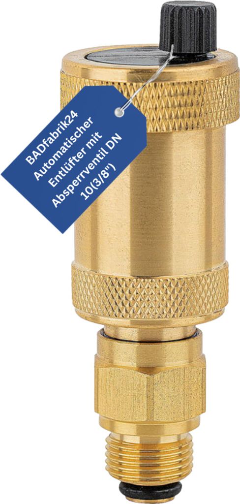 BADfabrik24 Automatischer Entlüfter mit Absperrventil DN 10(3/8")