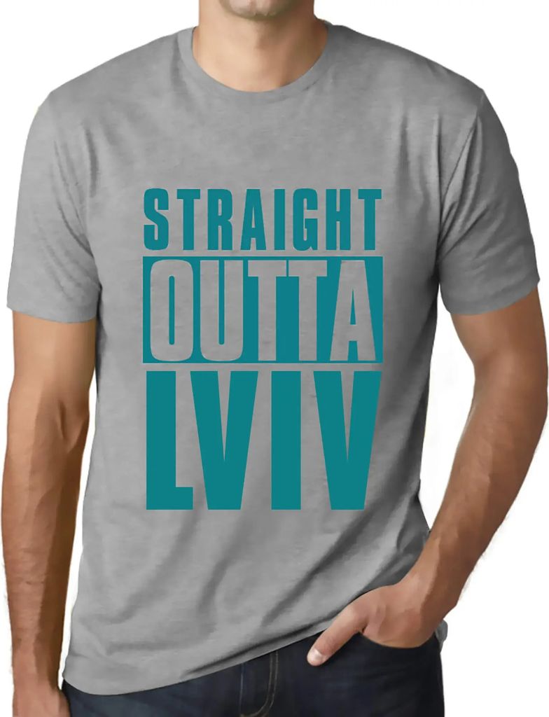 Herren Grafik T-Shirt Direkt aus Lemberg – Straight Outta Lviv – Öko-Verantwortlich Vintage Jahrgang Kurzarm Lustige Druck Geburtstag Geschenk...
