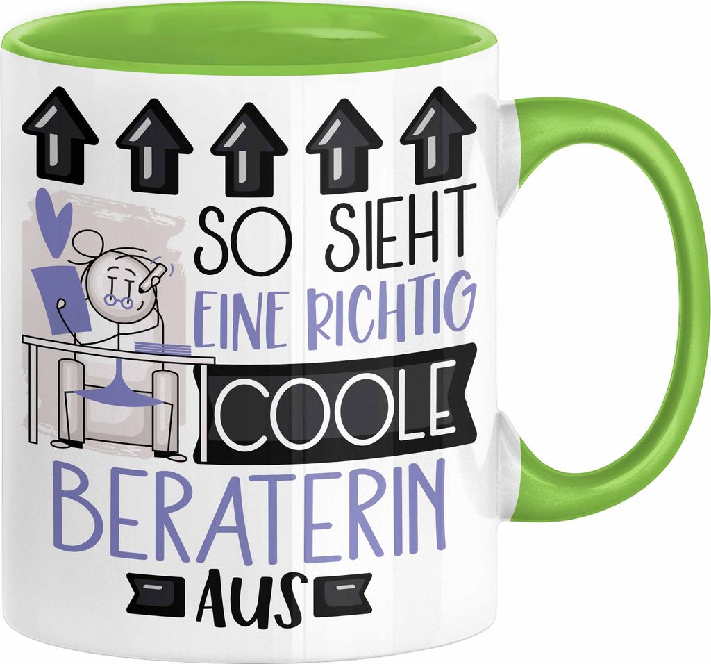 Beraterin Geschenk Tasse Lustig Geschenkidee für Beraterin Geburtstag So Sieht Eine Richtig Coole Beraterin Aus Frauen Spruch (Grün)