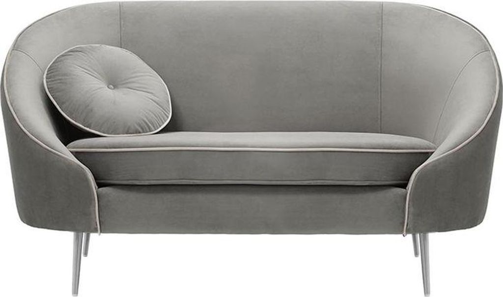 Zweisitzer-Sofa Kooper-Velluto 15-Contrast piping-chrome metal