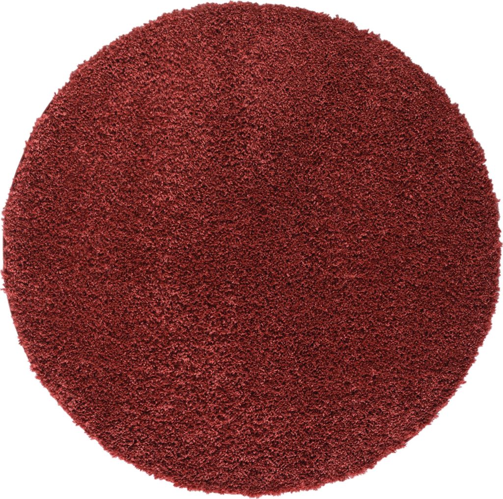 MY-RUG Teppich, Hochflorteppich Shaggy Star, 150x150, rot, leicht glänzend, extra flauschig, rund