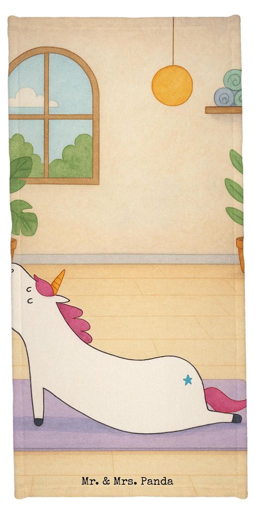 Mr. & Mrs. Panda Strandtuch Einhorn Yoga Design - Weiß - Geschenk, Badehandtuch, Unicorn, Yogamatte, Handtuch, Einhörner, Duschhandtuch, sporthan...