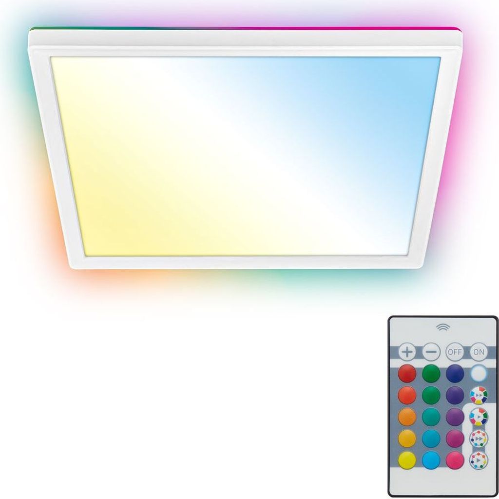 LED Panel 29x29 cm - 18W, 2400lm, dimmbar, Fernbedienung, CCT, RGB, weiß