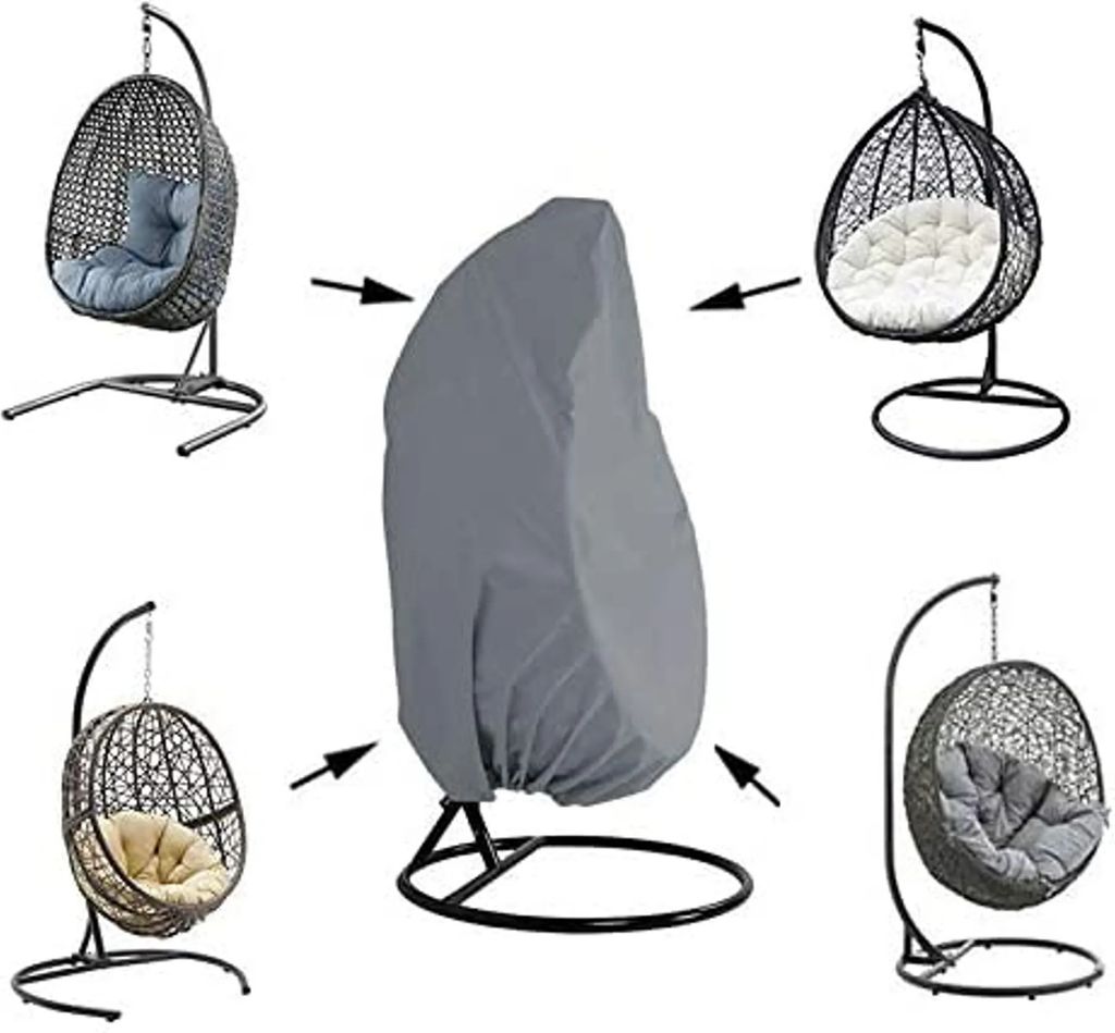 Hängesessel Abdeckung, 190 x 115 cm Hängesessel Schutzhülle Staubdichte Abdeckung mit Kordelzug, grau
