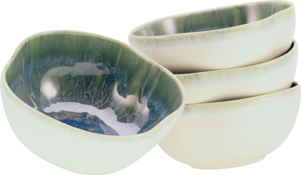 CreaTable, 21511, Yuki Grün-blau, Bowl 4-tlg, Steinzeug Produktbild 