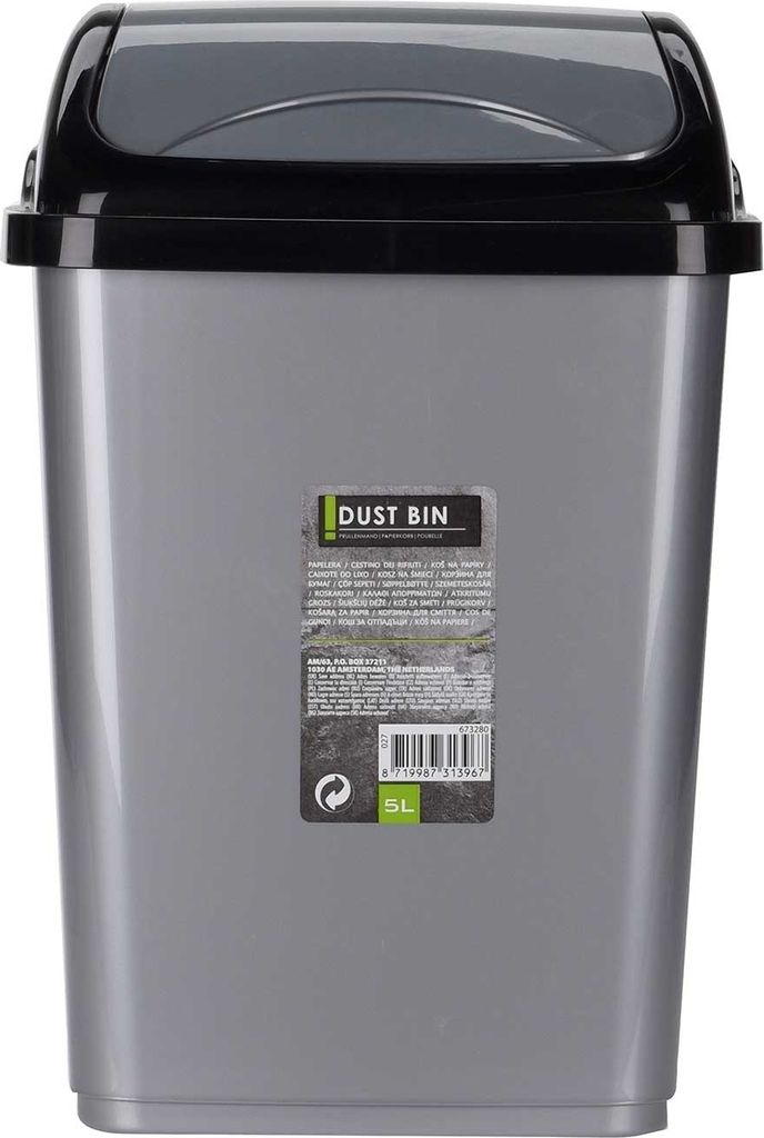 Excellent Houseware Abfalleimer, Kunststoff, 20x15x30 cm, Produktbild 