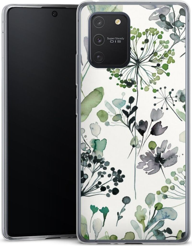 DeinDesign Slim Hülle für Samsung Galaxy S10 Lite Silikon Case Ultra Dünn Handyhülle Blumen Wasserfarbe Eukalyptus