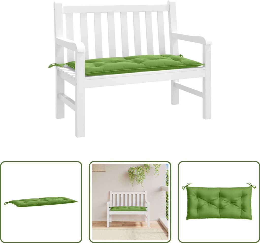 The Living Store Gartenbank-Auflage Melange Grün 100x50x7 cm Stoff