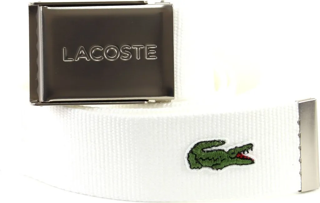 Fini les ceintures rigides avec la Lacoste W100 tissée blanche souple