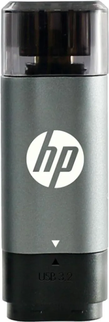 Clé USB 256 Go HP FD5600C Noir Gris - Grande Capacité USB 3.1 Pivotante