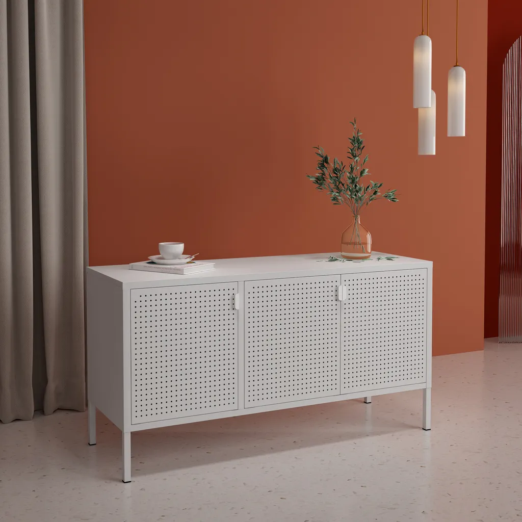 Mobile TV Castelli Acciaio 114x40x60 cm - Porta TV Industriale Robusto