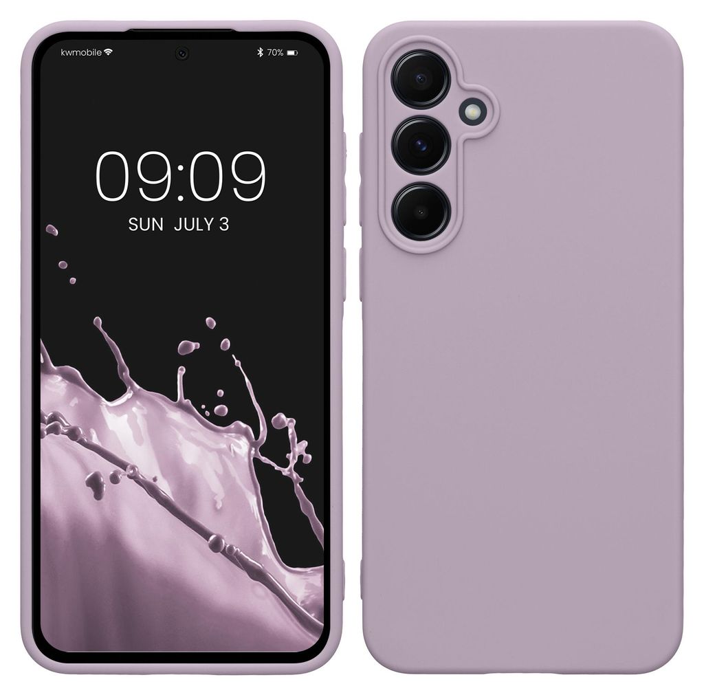 kwmobile Handyhülle für Samsung Galaxy A55 5G Hülle - weiches Handy Silikon Case - Schutzhülle Cover - Lavendel