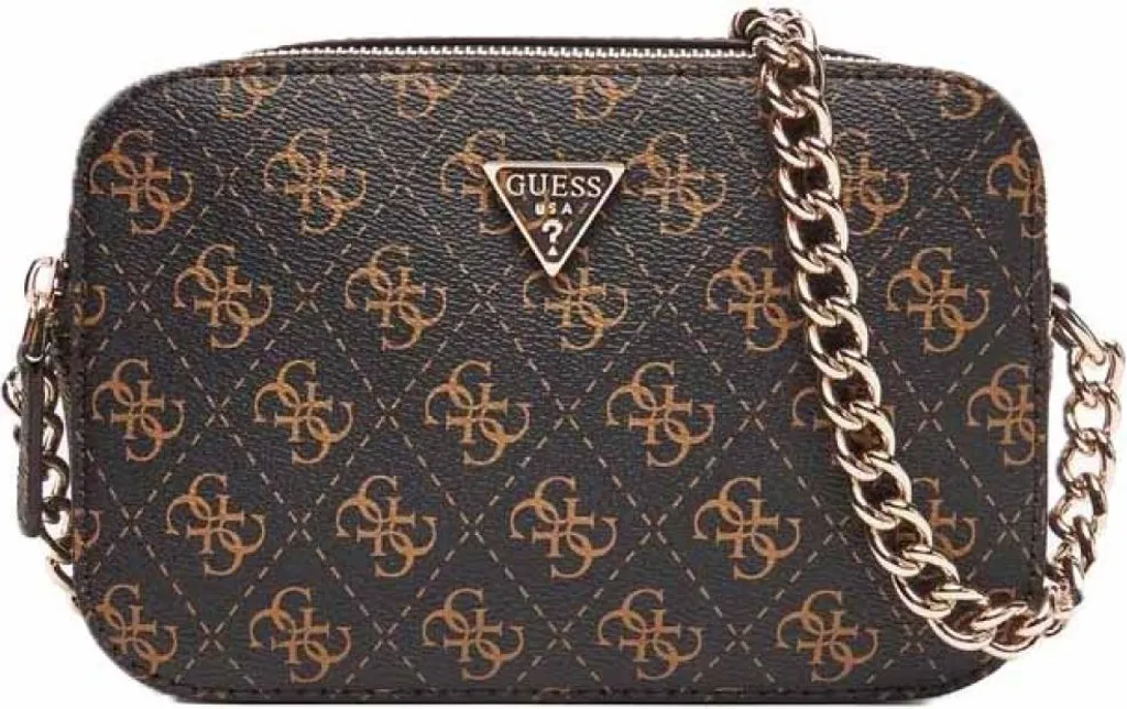Guess Noelle II Crossbody Black - Mini Bag Donna Nero con Catena Oro