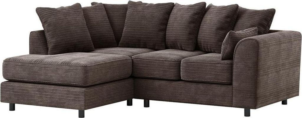 Linksseitiges Ecksofa Dillon-Jumbo brown-Schaumstoff