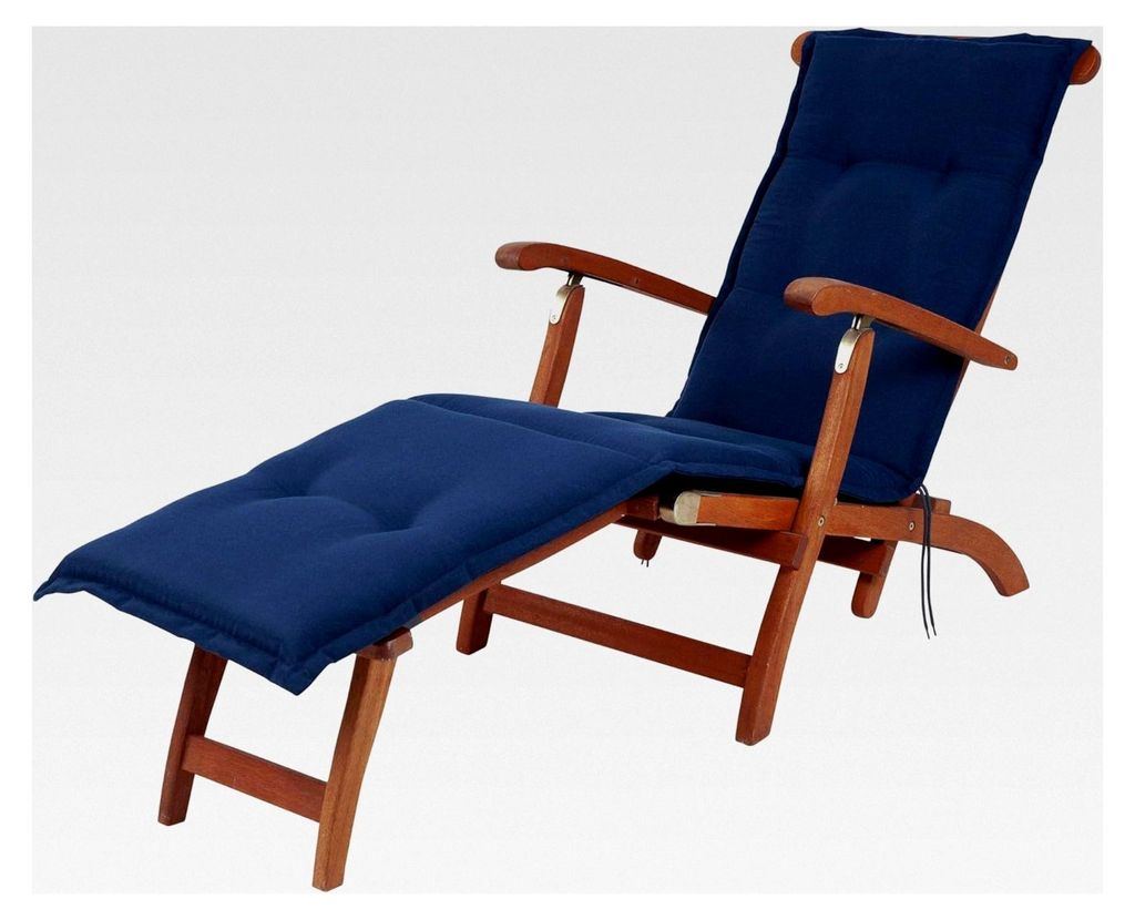 Auflage für Deckchair Florence dunkelblau Sitzpolster 190x50x6 cm (ohne Stuhl)