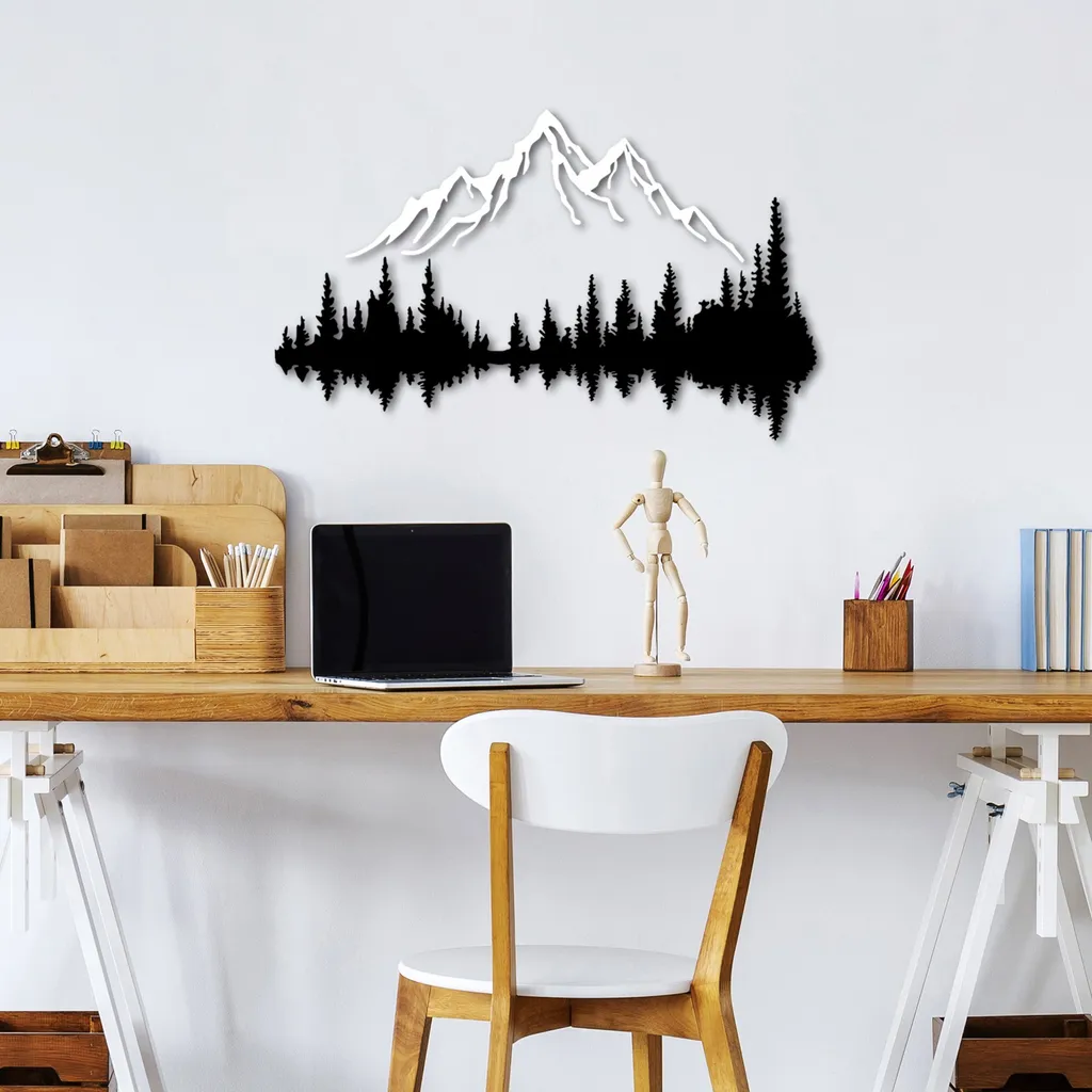 Wallity Natura e Montagna 8 - Decorazione Parete Metallo 100% Nero
