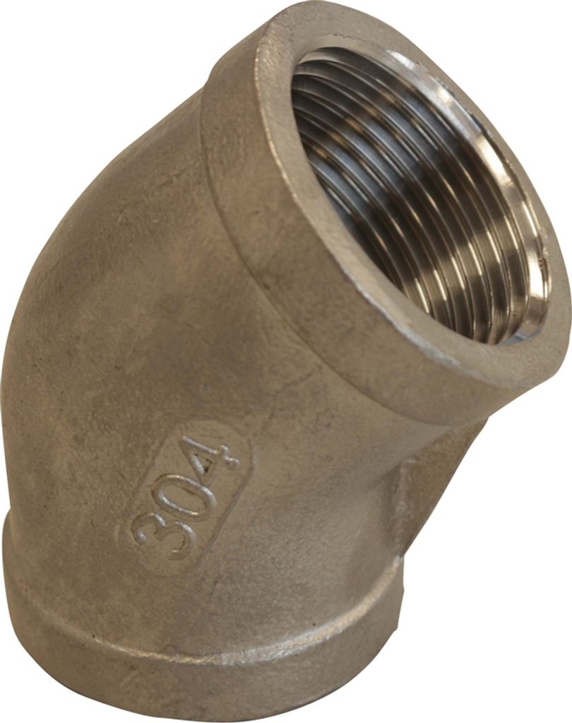 V2A Winkel 45°, IG-IG (kurz) 3/8" Produktbild 