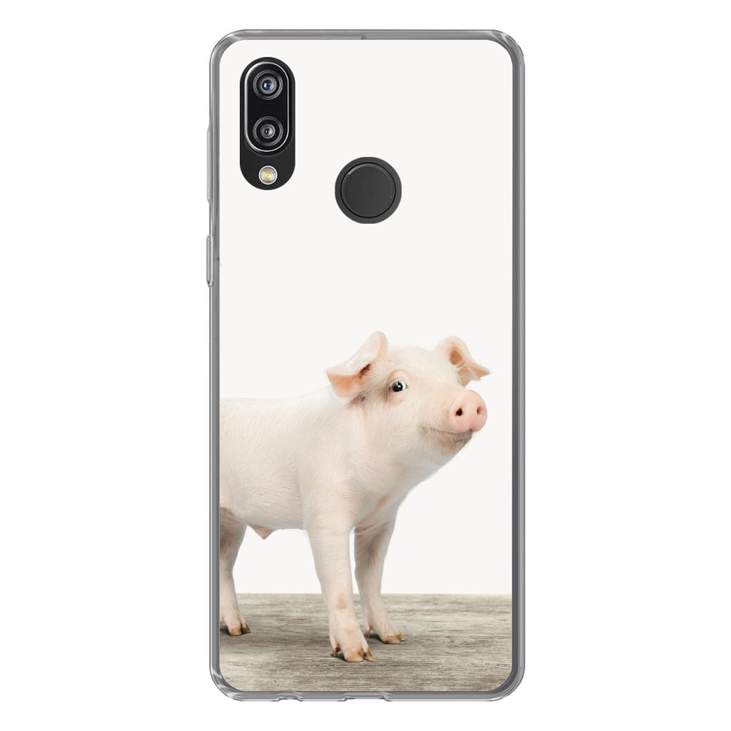 MuchoWow Handyhülle Schutzhülle Hülle für Huawei P20 Lite (2020) Ferkel - Groß - Tiere - Rosa - Jungen - Mädchen - Kinder Silikon Softcase ...