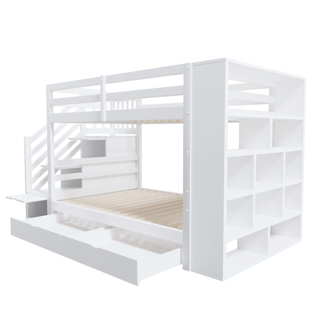 Abrihome Etagenbett 90x200cm Kinderbett mit Treppe und Produktbild 