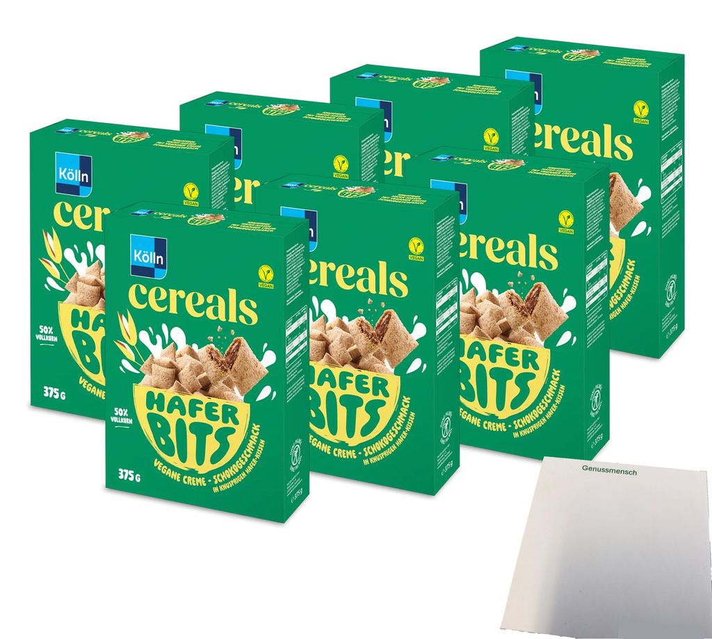 Kölln Cereals Hafer Bits Schoko VPE (7x375g Packung) + usy Block