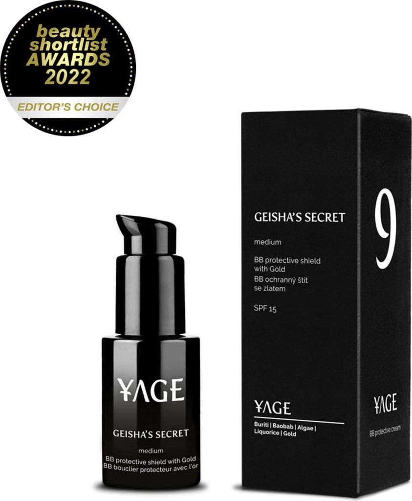 Yage BB-Creme Geisha's Secret mit Gold und SPF 15+ gegen Pigmentierung, Farbton Medium, 30 ml