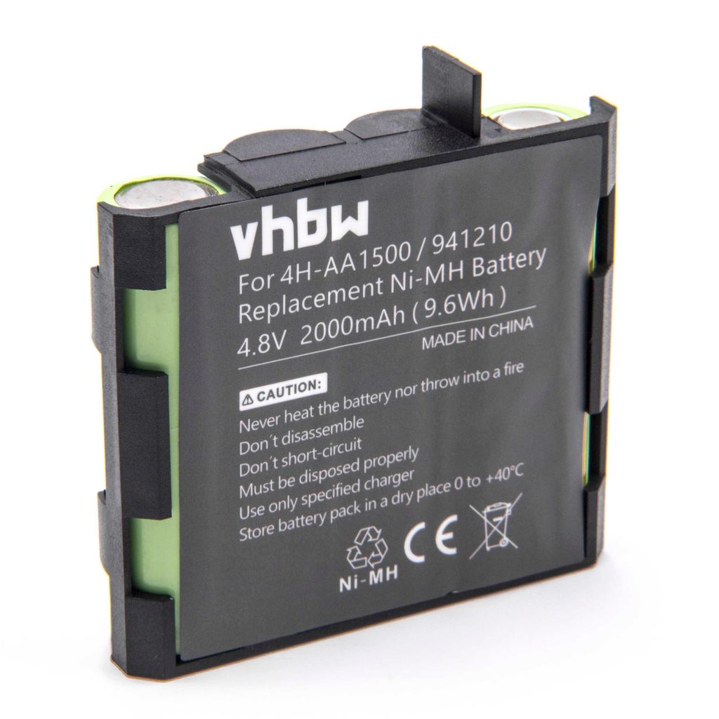 vhbw Akku kompatibel mit Compex FullFitness, Energy, Edge US, Fit 1.0, Fit, Fit 3.0, Energy Mi-ready Medizintechnik (2000 mAh, 4,8 V, NiMH)