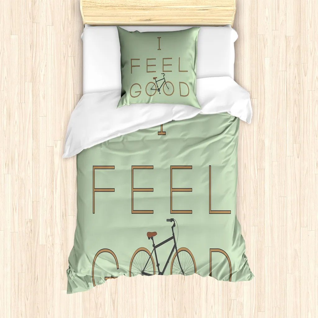 ABAKUHAUS Set Copripiumino Verde Cocoa 135x200cm - Antiacaro Morbido