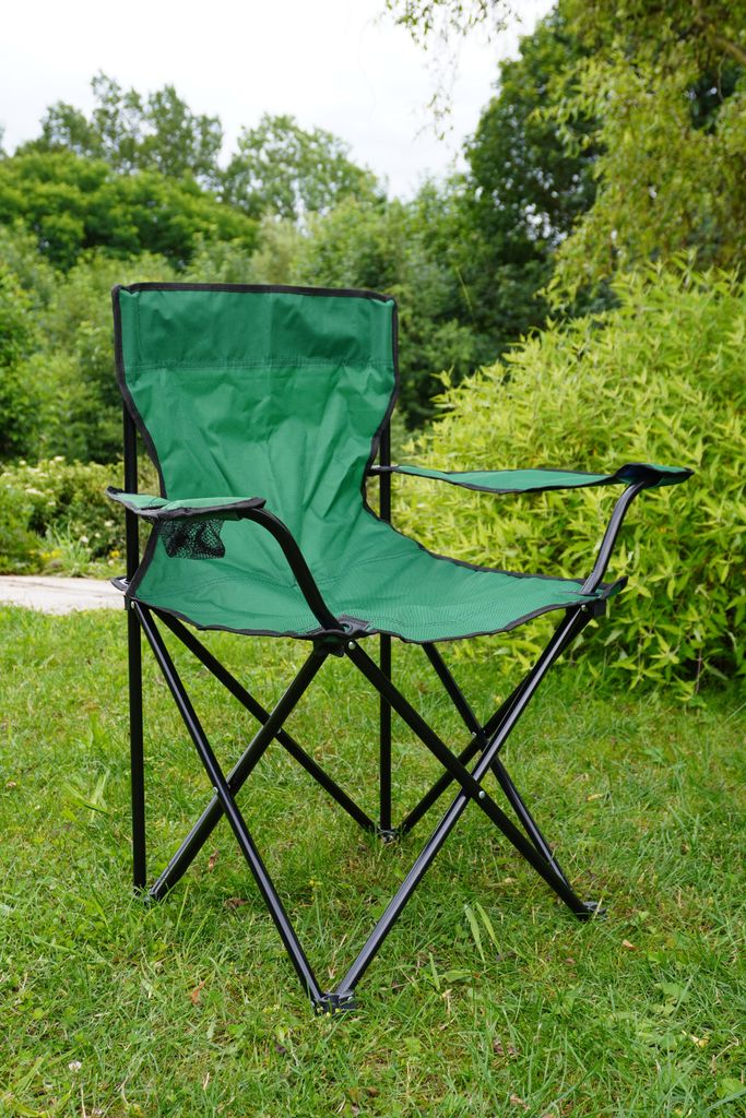Mojawo Set Di 2 Sedie Da Campeggio Pieghevoli – Verde E Bianco A Righe, Struttura In Acciaio, Seduta In Tessuto, Leggere E Compatte Per Picnic E Outdoor