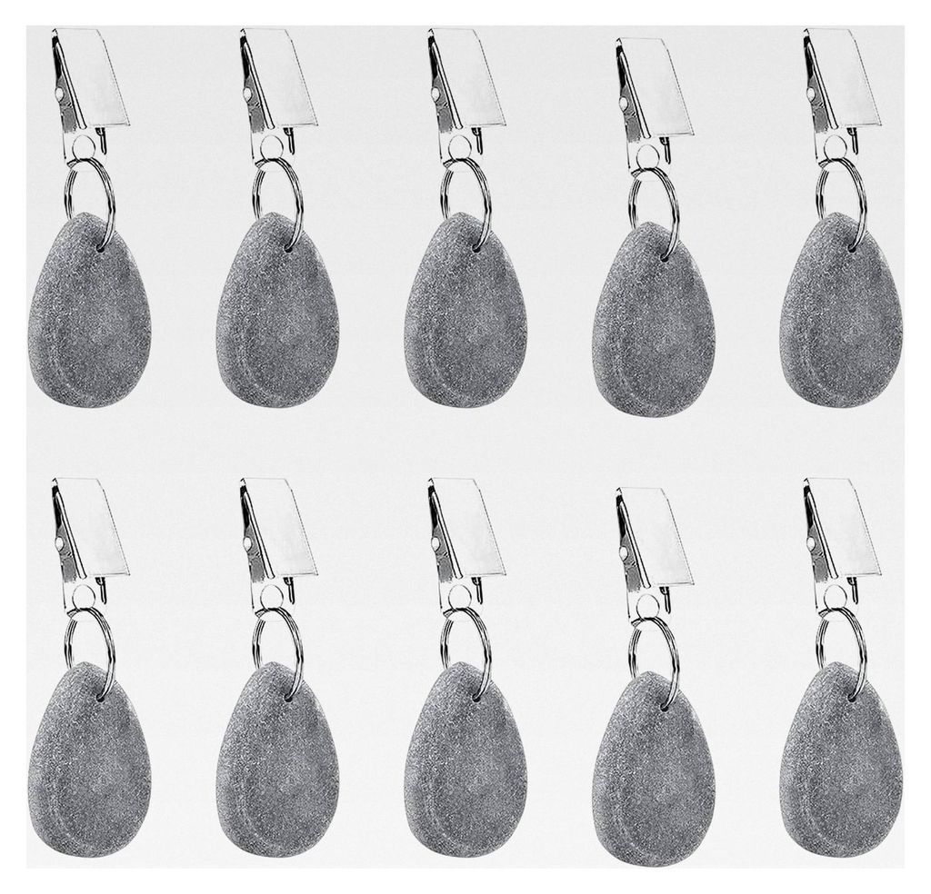 10 Stück Tischdeckenbeschwerer aus Naturmarmor mit Clips, graue Tropfenform für den Außenbereich