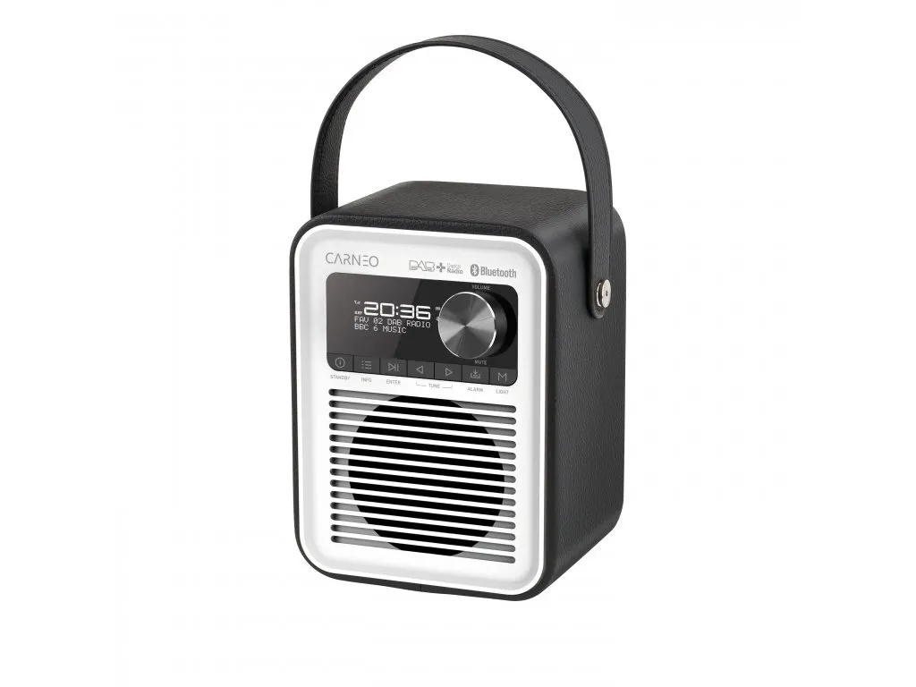 CARNEO D600 Radio DAB+ et FM avec Bluetooth Noir et Blanc Design Rétro
