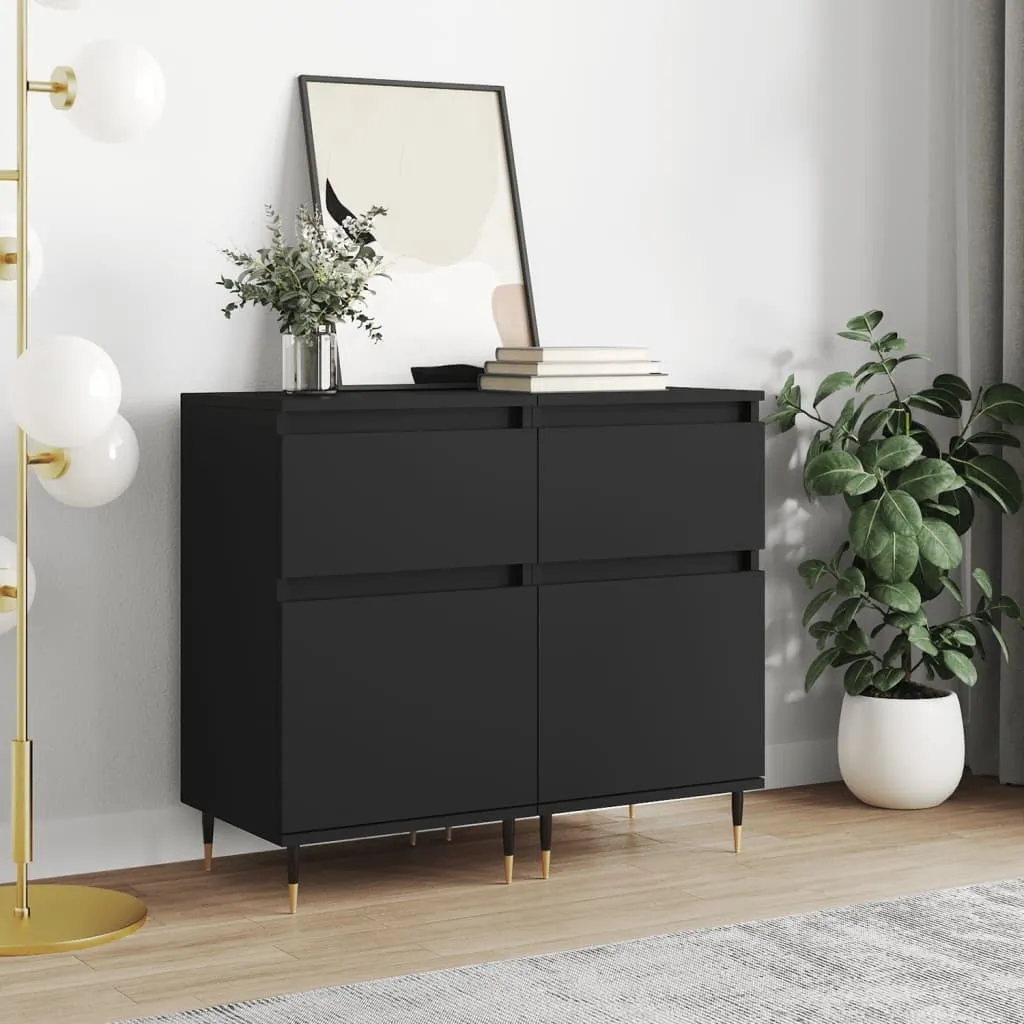 Set 2 Credenze Nere vidaXL 40x35x70 cm | Arredo Minimalista Nero
