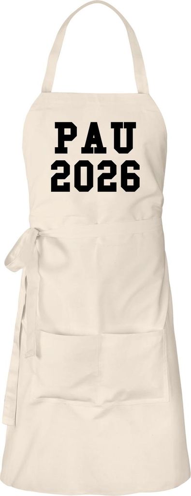 Huuraa Schürze PAU 2026 Abschluss Spanien Natur mit Taschen Baumwolle Kochschürze Geschenkidee