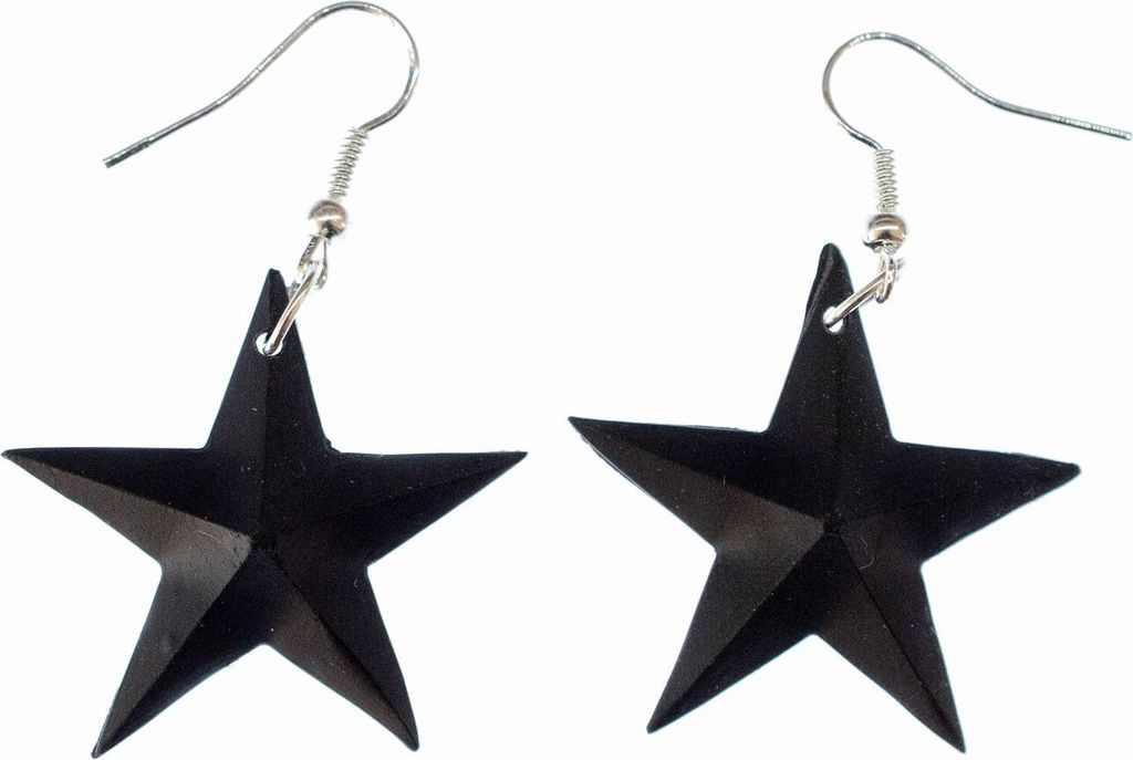Stern Ohrringe Gothic Emo Handarbeit Miniblings Hänger Sternenhimmel schwarz
