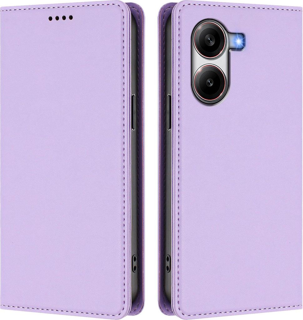 Handyhülle für Xiaomi Poco X7 Pro, Kunstleder Klapphülle Stoßfeste Magnetische Hülle mit Ständer Violett