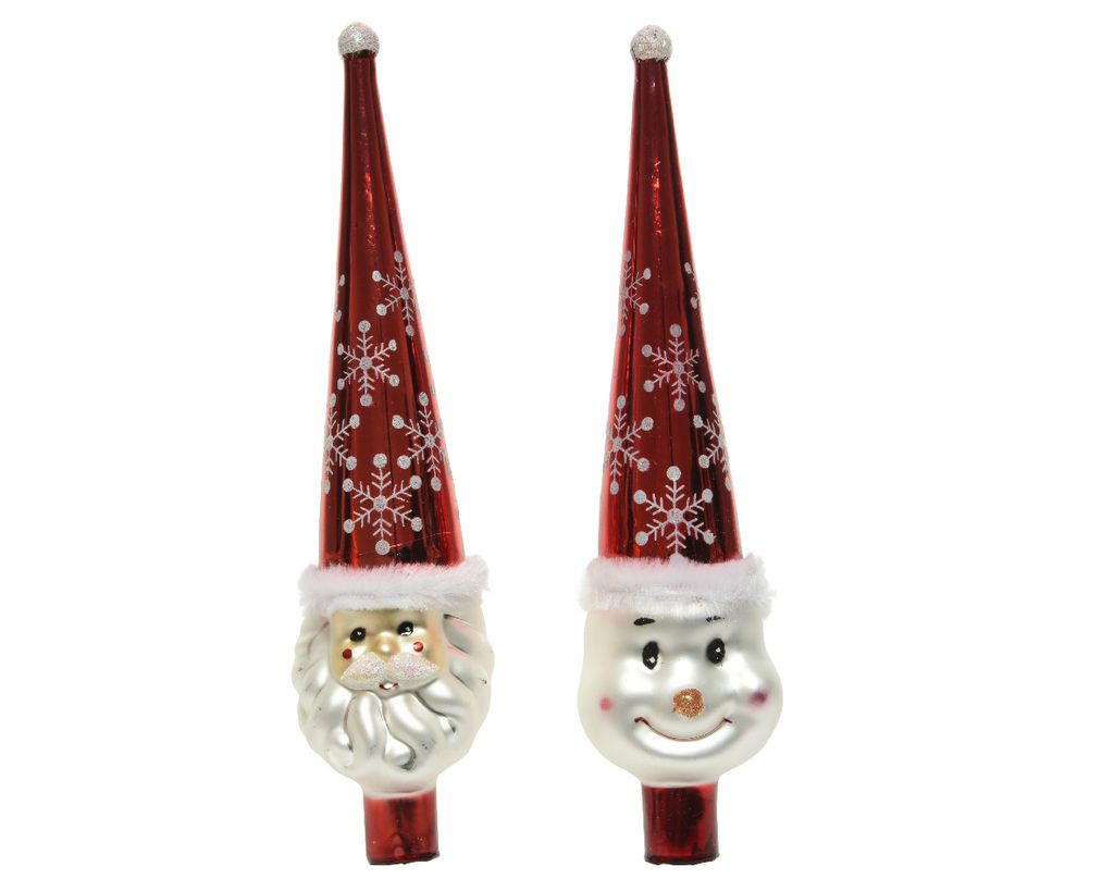 Kaemingk Weihnachtsbaumspitze rot weiß Produktbild 