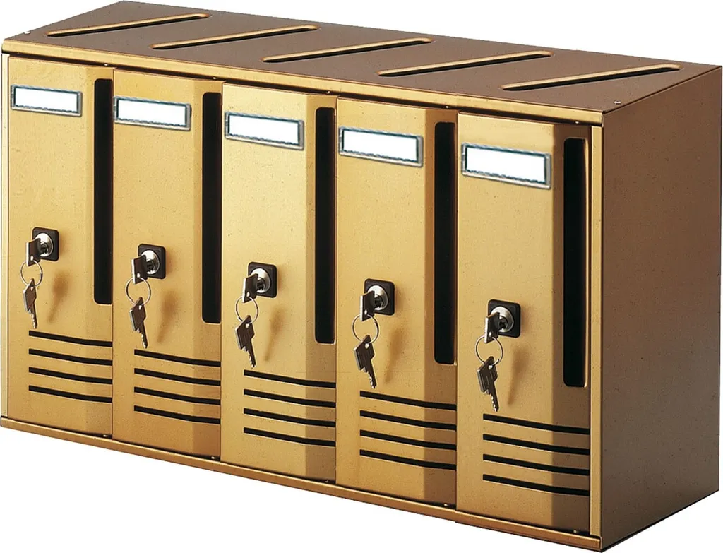 Poteaux en Aluminium Bronze pour Bloc Courrier 5 Unités Cubo Alubox