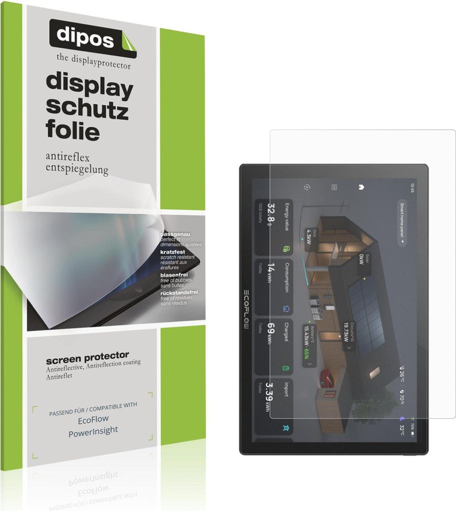 2x Schutzfolie für EcoFlow PowerInsight matt Displayschutzfolie Folie Display Schutz dipos