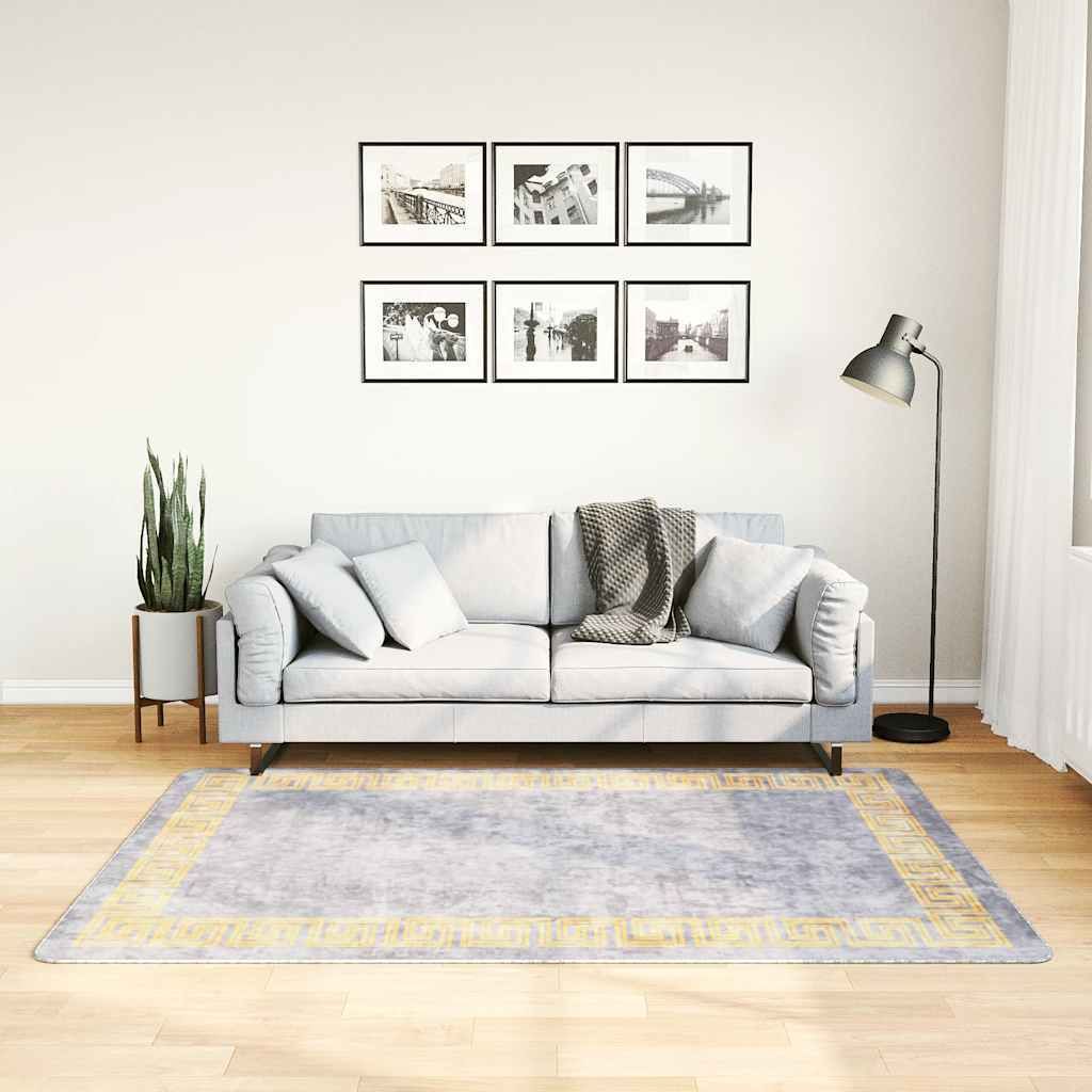 "im Angebot" Teppich Waschbar Grau 120x180 cm Rutschfest - Designerteppiche CC13533