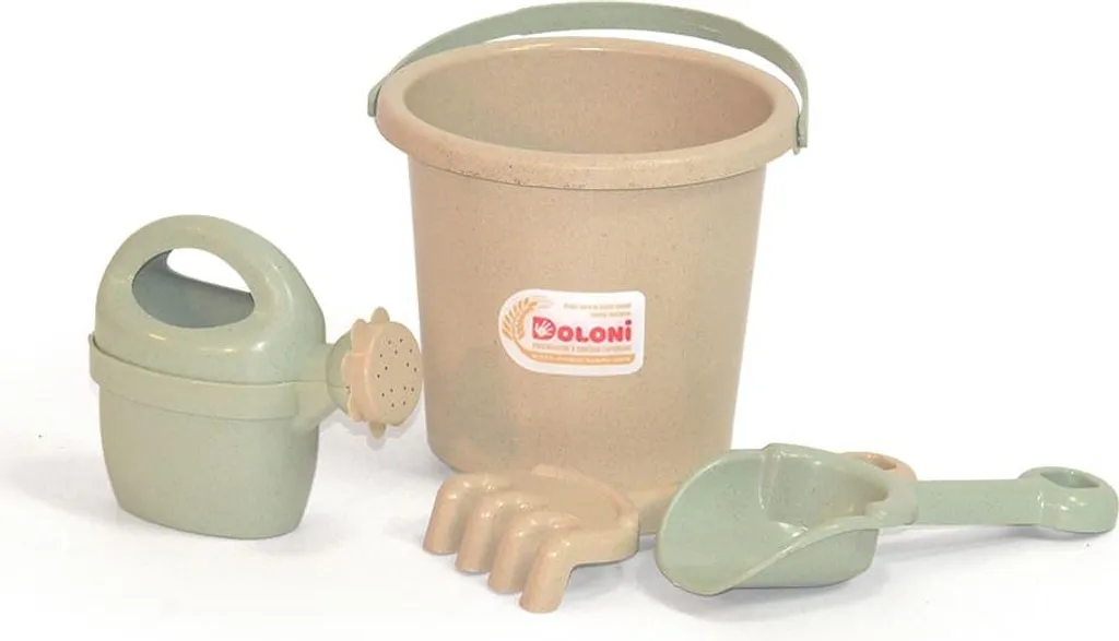 Bac à sable Bucket Plus beige avec couvercle protecteur et bancs rabats