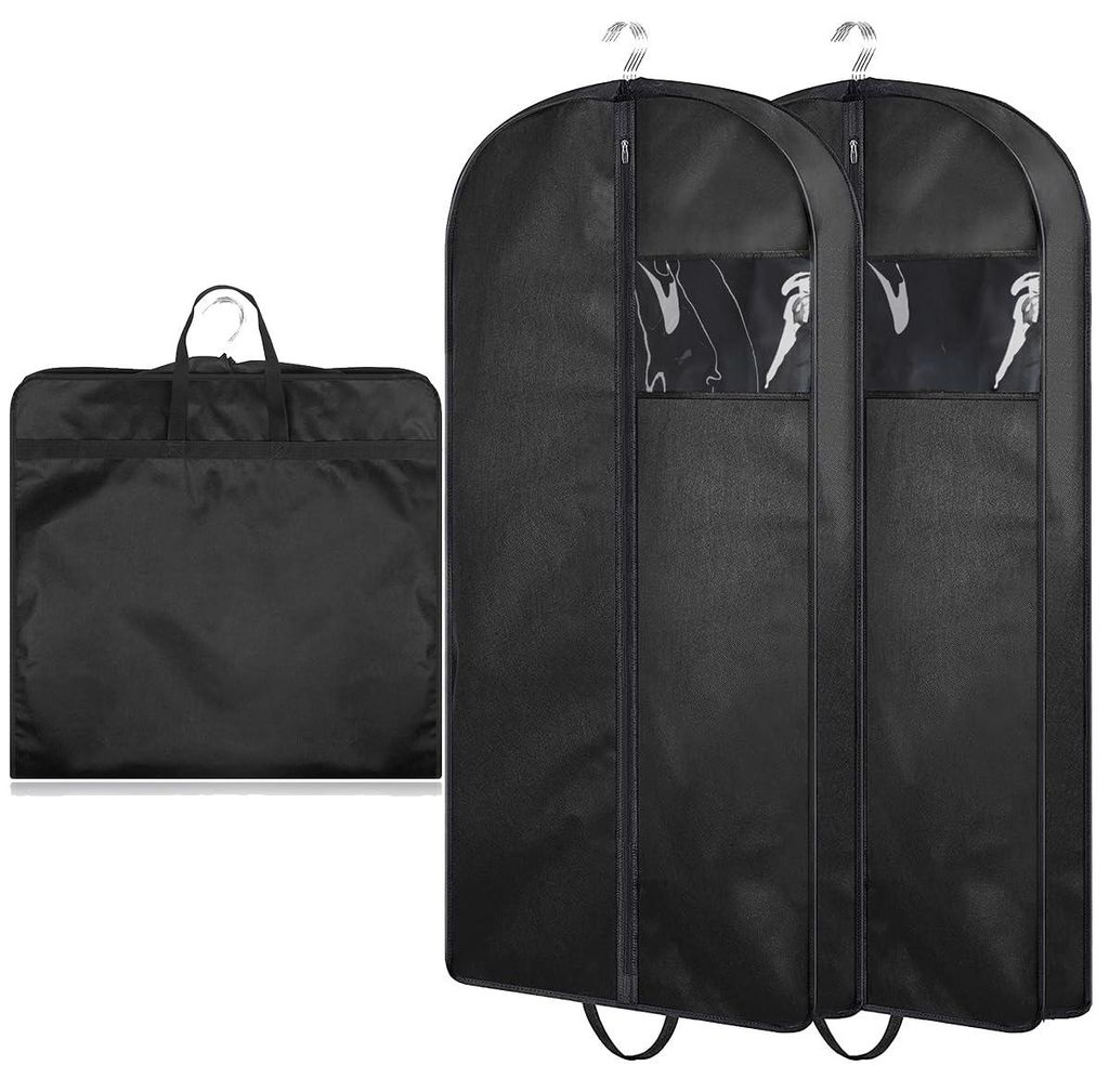 Dreiteilige Kleidersack zum Aufbewahren und Reisen, 109 x 60 cm, mit Reißverschluss, für Damen und Herren, Kleidersack mit Tragegriff für Jacken...