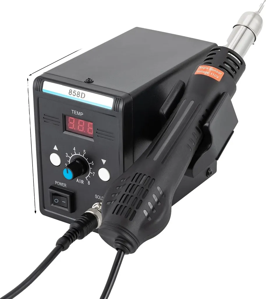 Pistolet à air chaud pour dessoudage CMS avec affichage digital noir