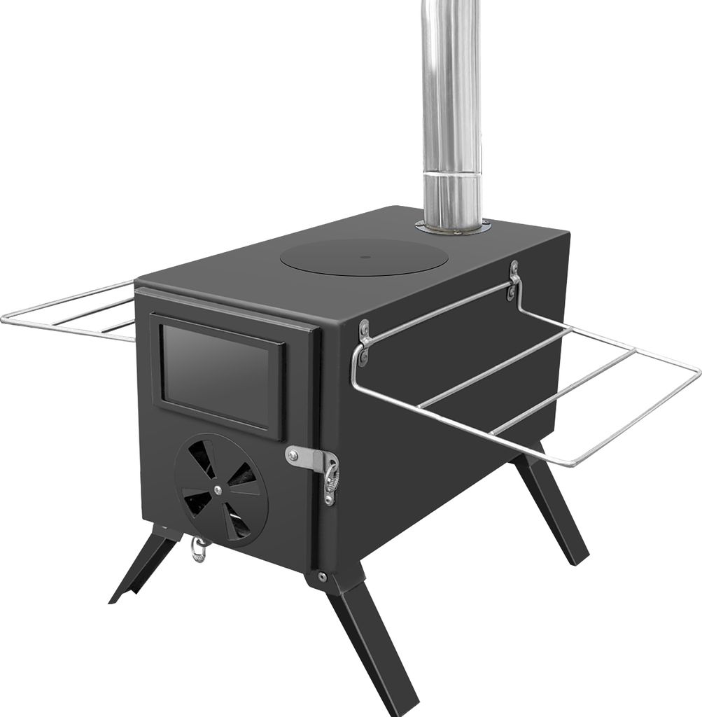 TOMSHOO Outdoor-Produkte, CampFeuer Zeltofen,Camping-Holzofen, Holzofen mit abnehmbarem Kamin, geeignet zum Heizen und Kochen im Freien beim Camping