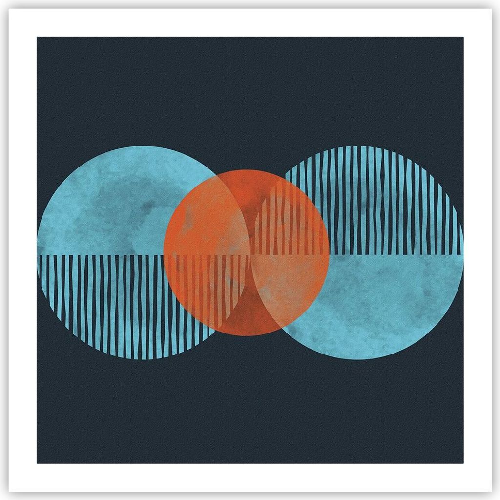 Poster - Poster ohne Rahmen - Abstraktion Räder Gürtel - 60x60 cm - Wand Bild - Wanddeko - Wandbilder - Kunstposter - Wandposter - Bilder - Kunst...