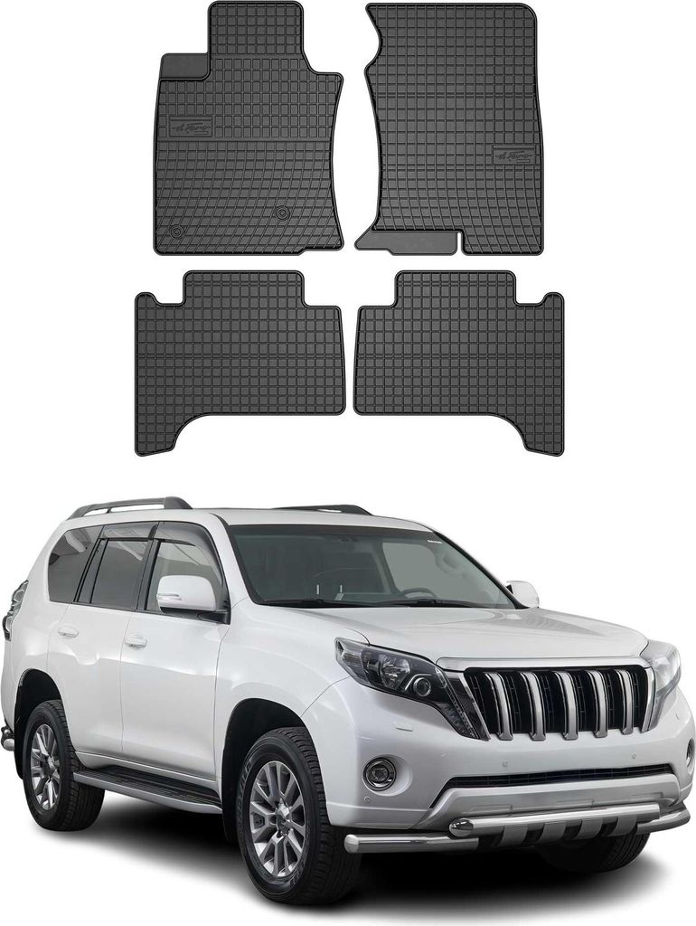 OMAC Gummi Fußmatten für Toyota Land Cruiser Prado J150 2009-2023 Schwarz 4x