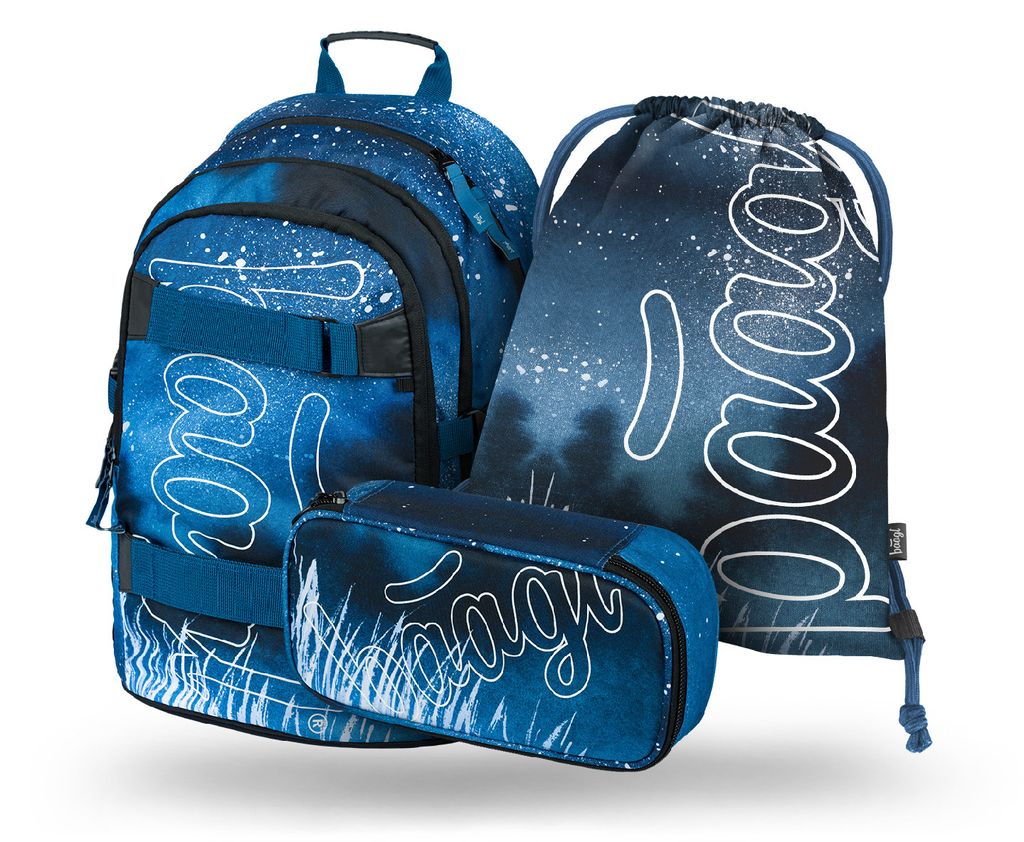 BAAGL SET 3 Skate Steel: Rucksack, Federtasche, Tasche Produktbild 
